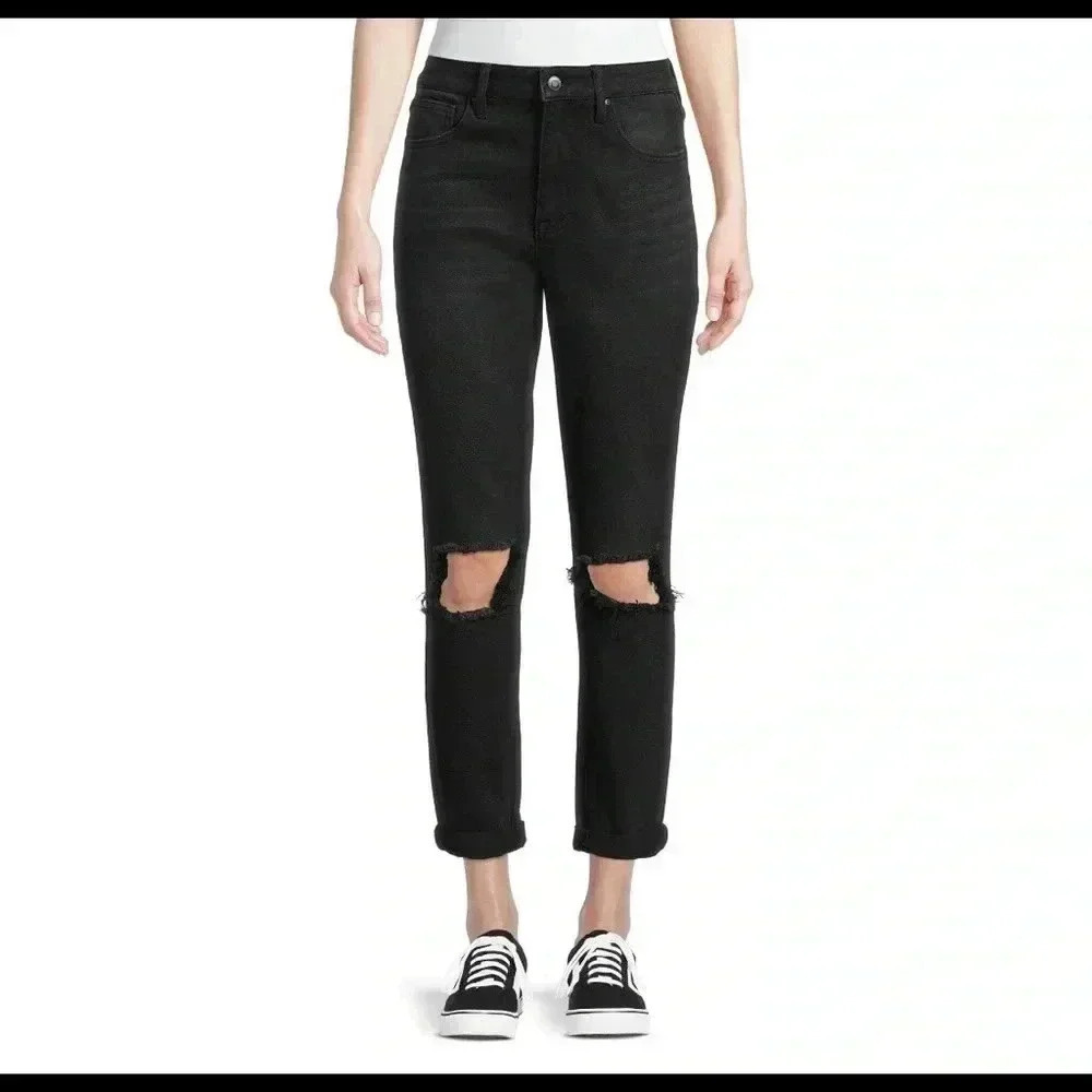 Destructed Mom Jeans for Women from No Boundaries​​